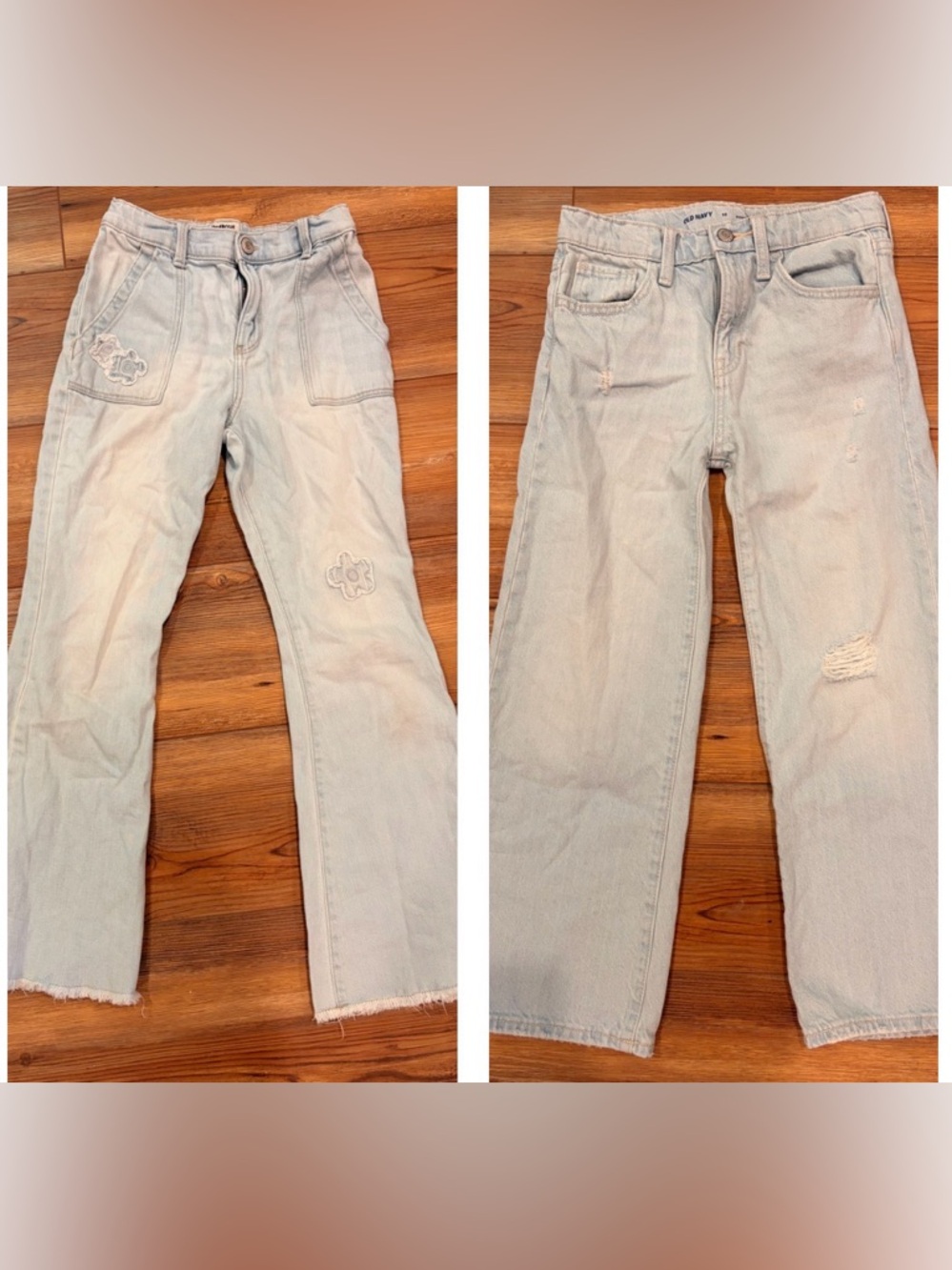 EUC Girls Size 10 Two Pairs of Jeans Light Blue Old Navy and OshKosh